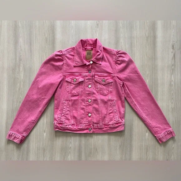 GAP Jackets Coats Gap X Barbie Adult Pink Puff Sleeve Icon